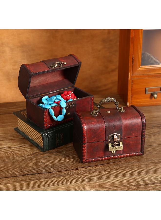 Bluejw New Retro Wooden Storage Box With Lock Classical Old Wooden Box Jewelry Packaging Box Movie And TV Props Treasure Box - Image 4