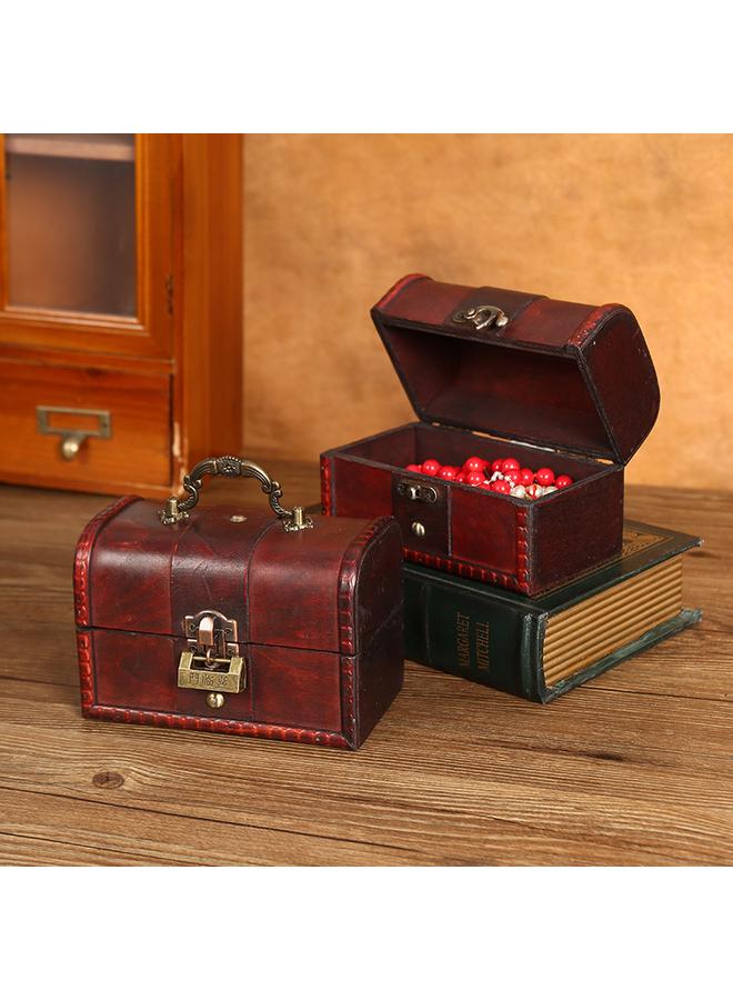 Bluejw New Retro Wooden Storage Box With Lock Classical Old Wooden Box Jewelry Packaging Box Movie And TV Props Treasure Box - Image 3