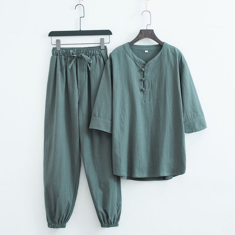 Taoist Jusin Clothing Men'S Temple Meditation Zen Clothing Women'S Cotton Linen Style Zen Style Tang Suit National Tide Suit - Image 4