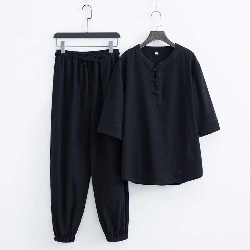 Taoist Jusin Clothing Men'S Temple Meditation Zen Clothing Women'S Cotton Linen Style Zen Style Tang Suit National Tide Suit - Image 5