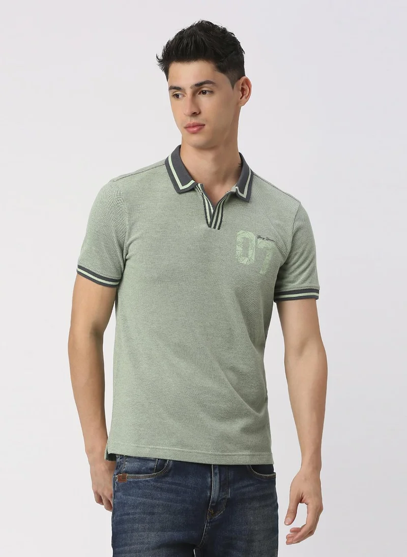 Being Human Men Polo Collar Solid T-shirt