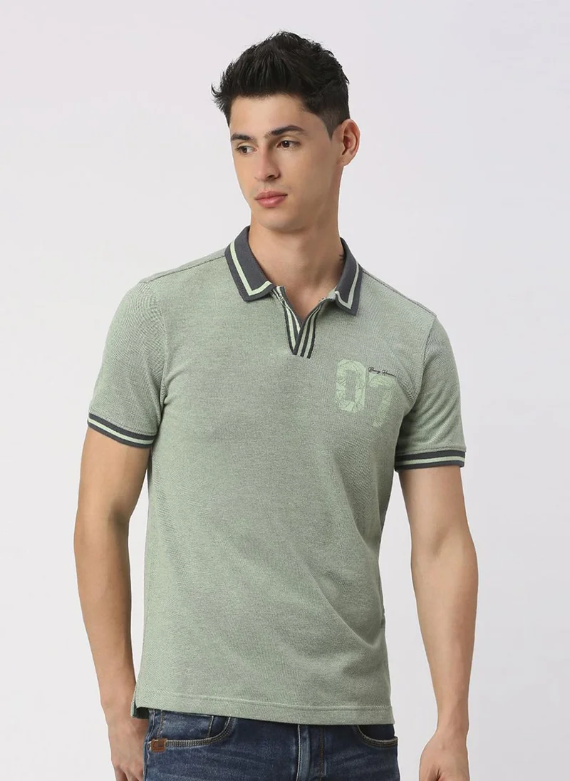 Being Human Men Polo Collar Solid T-shirt