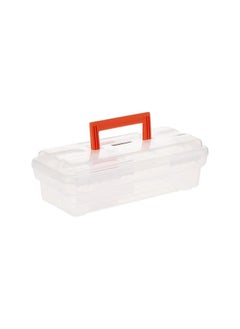 Tactix Tactix 12 Inch Plastic Tool Box, Hobby or Craft Storage, Transparent/Orange, Dimensions: 30.5W x 15D x 10H cm- 320104  - Image 3