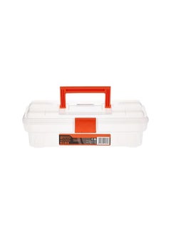 Tactix Tactix 12 Inch Plastic Tool Box, Hobby or Craft Storage, Transparent/Orange, Dimensions: 30.5W x 15D x 10H cm- 320104  - Image 2