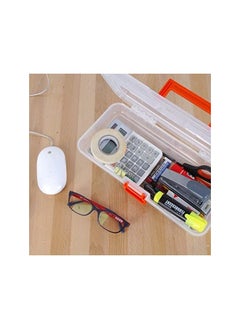 Tactix Tactix 12 Inch Plastic Tool Box, Hobby or Craft Storage, Transparent/Orange, Dimensions: 30.5W x 15D x 10H cm- 320104  - Image 5