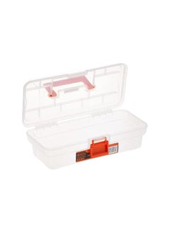 Tactix Tactix 12 Inch Plastic Tool Box, Hobby or Craft Storage, Transparent/Orange, Dimensions: 30.5W x 15D x 10H cm- 320104  - Image 4