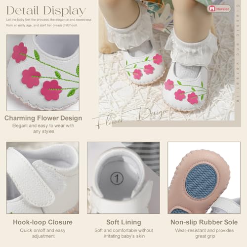 Meckior Infant Baby Girl Sandals Soft Non-Slip Rubber Sole Handmade Princess Wedding Dress Shoes Toddler First Walkers - Image 5
