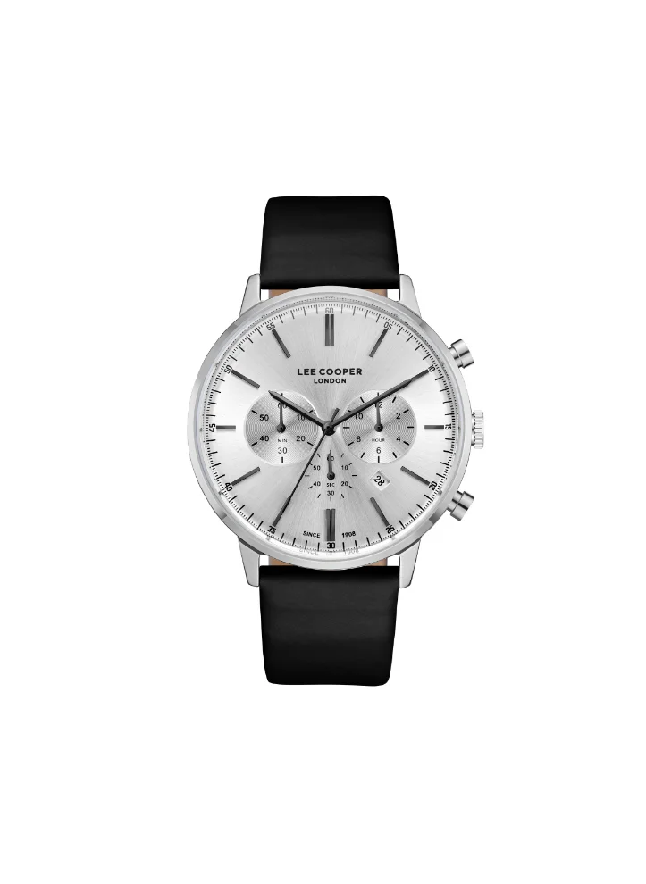 Lee Cooper LEE COOPER LC08043.331 Men's Multi Function Display Watch & Leather Strap Black