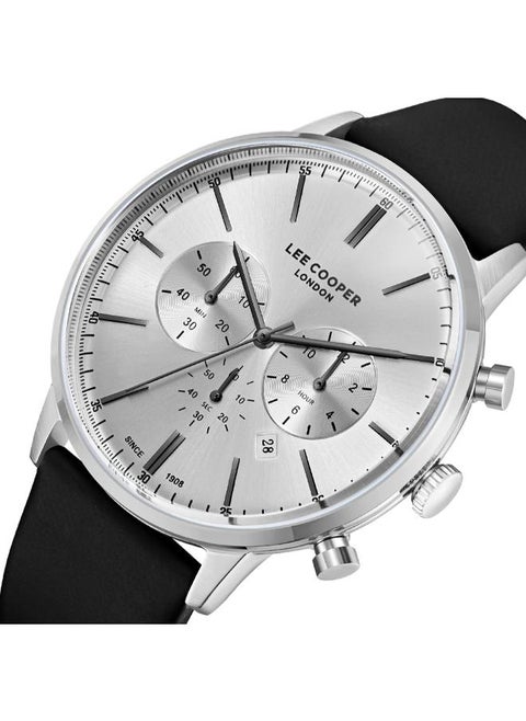 LEE COOPER LC08043.331 Men's Multi Function Display Watch & Leather Strap Black