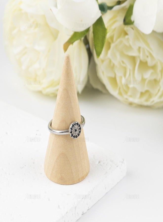 أوير حامل خواتم مخروطي خشبي من AUEAR، عبوة من 10 قطع، حامل عرض مجوهرات الأصابع، مصنوع يدويًا من الخشب (طبيعي، شكل عمودي) - Image 5