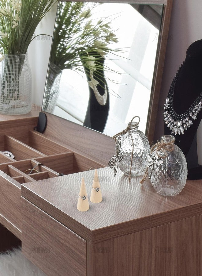 أوير حامل خواتم مخروطي خشبي من AUEAR، عبوة من 10 قطع، حامل عرض مجوهرات الأصابع، مصنوع يدويًا من الخشب (طبيعي، شكل عمودي) - Image 4