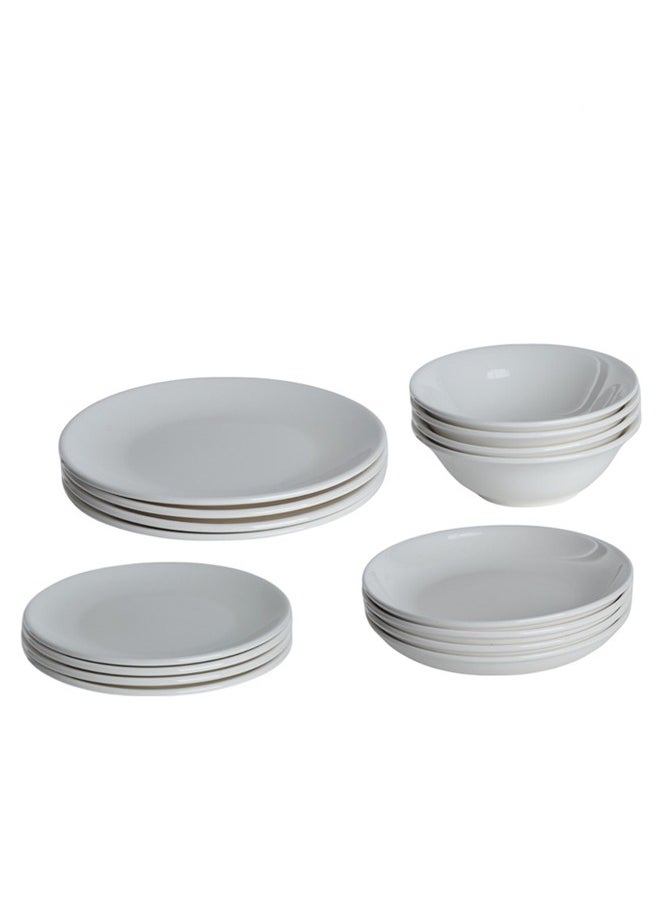 16-Piece Porcelain Dinner Set White; 4Pcs Dinner Plates Size 10 Inch, 4Pcs Side Plates Size 7 Inch, 4Pcs Deep Plates Size 8 Inch, 4Pcs Bowls Size 6 Inch - pzsku/ZEA6F1919994E479108A1Z/45/_/1737797826/03d69369-85de-4bdb-aad0-6b4f5693de1c