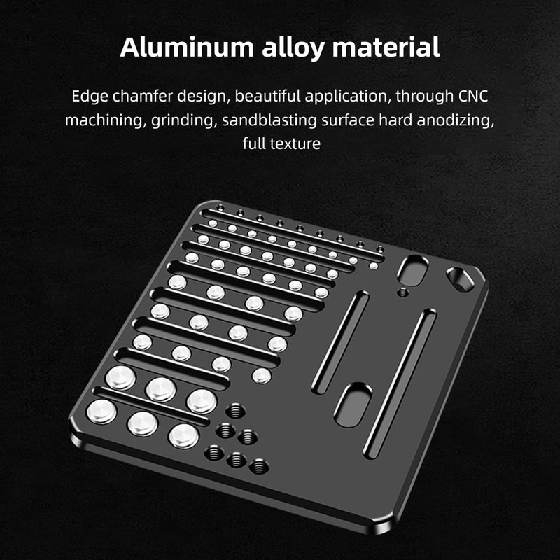 Photography Screws Wrench Kit: 6 Stainless Steel Screw Sizes, 6 Hex Wrench Sizes - Magnetic Threaded Design, Lightweight 340g Black Aluminum Storage Plate for Photographers & Photography Equipment Mai - Image 2