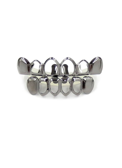 Fashionable Gold Teeth Cap Accessory Gun Black Hollow (Set)