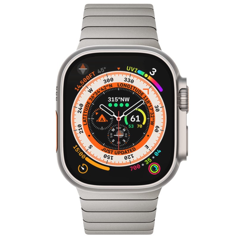 NewWays Link Bracelet for Apple Watch Ultra 3 2 Band 49mm Series11 10 46mm 45mm(Series 9/8/7) 44mm (Series 6/5/4 SE) 42mm(Series 3), iWatch Ultra SE Stainless Steel Link Bands, Titanium - Image 2