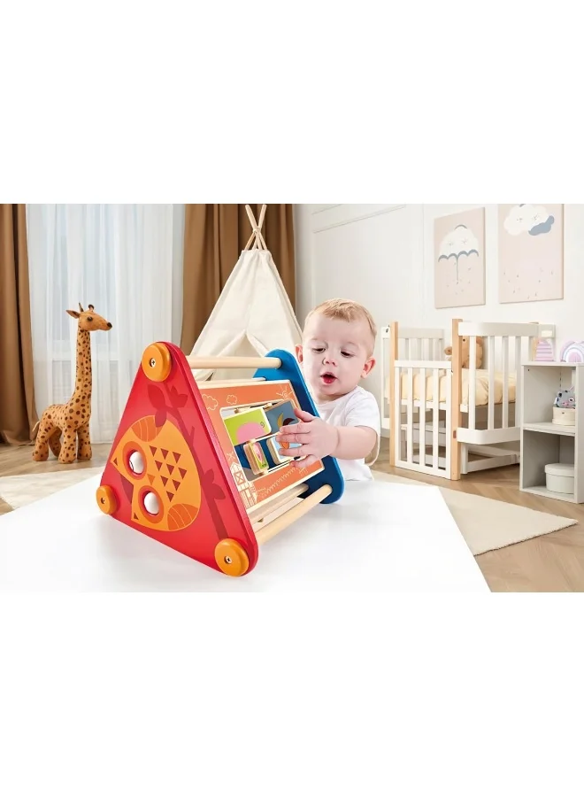 Hape 5-Sided Take-Along Wooden Toddler Activity Skill Building Box | Interactive Toy With Gears, Balls, Blocks, Maze & Mirror | Fine Motor Skills & Cognitive Development | Safe & Portable, 10M+