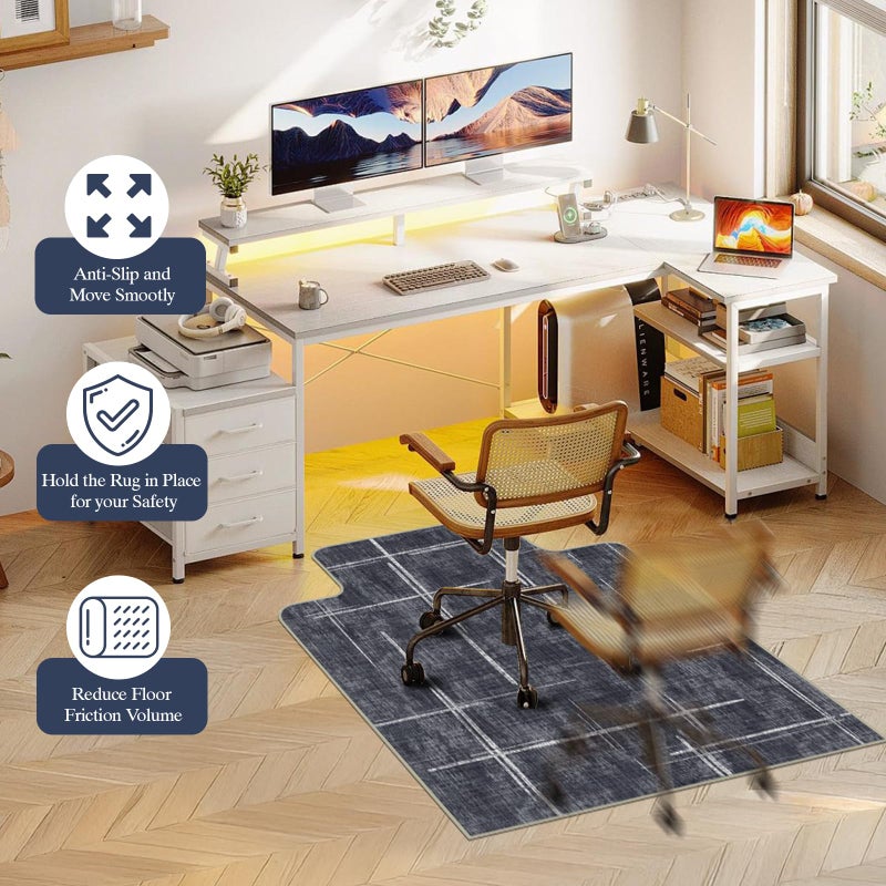 Lreedy Office Chair Mat for Hardwood Floor & Tile Floor,36"X 48" Heavy Duty Desk Chair Mat for Hard Floors, Under Desk Rug for Rolling Computer Chair,Anti Slip,Low Pile Carpet Protector-Convex - Image 5