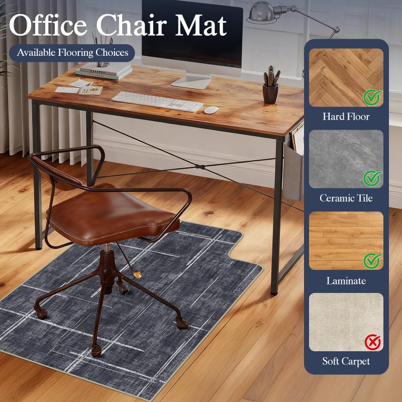 Lreedy Office Chair Mat for Hardwood Floor & Tile Floor,36"X 48" Heavy Duty Desk Chair Mat for Hard Floors, Under Desk Rug for Rolling Computer Chair,Anti Slip,Low Pile Carpet Protector-Convex - Image 3
