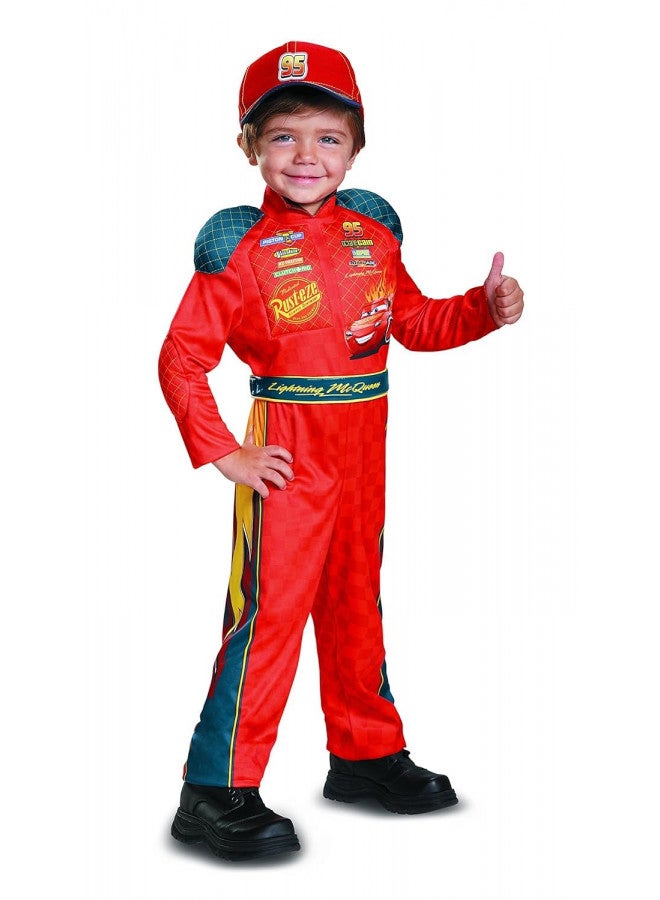 Disguise Cars 3 Lightning Mcqueen Classic Toddler Costume, Red, Medium (3T-4T) - Image 1