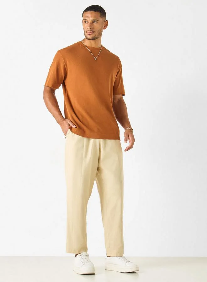 Iconic Solid Flexi Waist Regular Fit Joggers with Drawstring Closure and Pockets