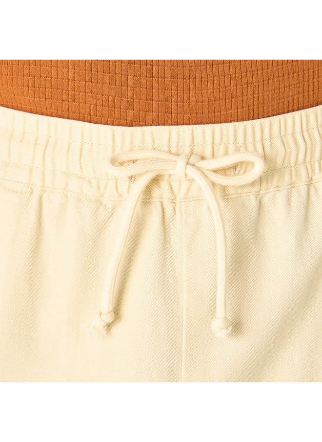 Iconic Solid Flexi Waist Regular Fit Joggers with Drawstring Closure and Pockets  - Image 4