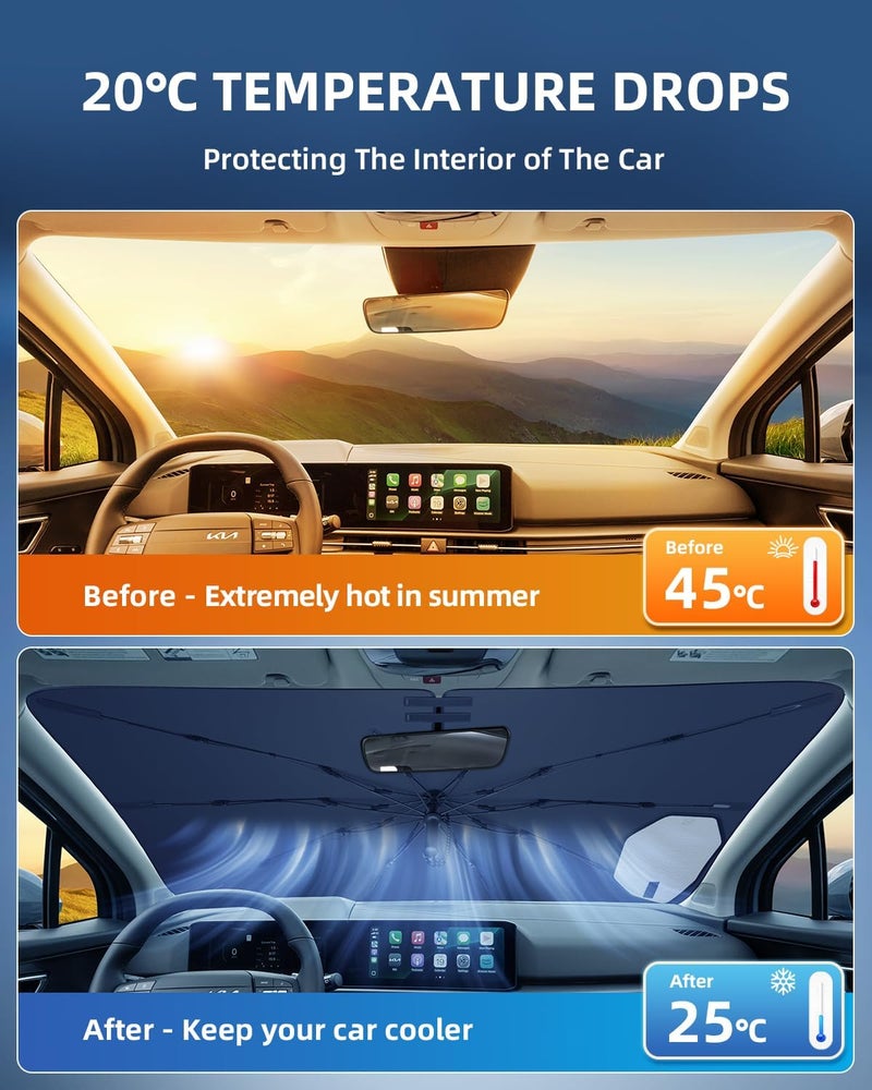 LANGBEAN Upgraded Windscreen Sun Shade for Kia Sportage 2023-2026 - Foldable UV Protection - Image 2