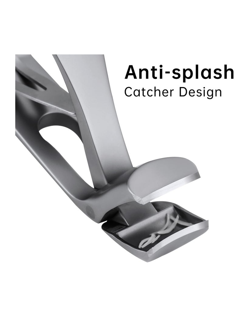 Excefore Stainless Steel Nail Clippers, Ultra-Wide Jaw Opening Toenail Clipper for Thick Nails, Cutter for Ingrown Manicure Set with File Metal Boxed, Pedicure Kit for Men Women Seniors (Gray) - Image 3