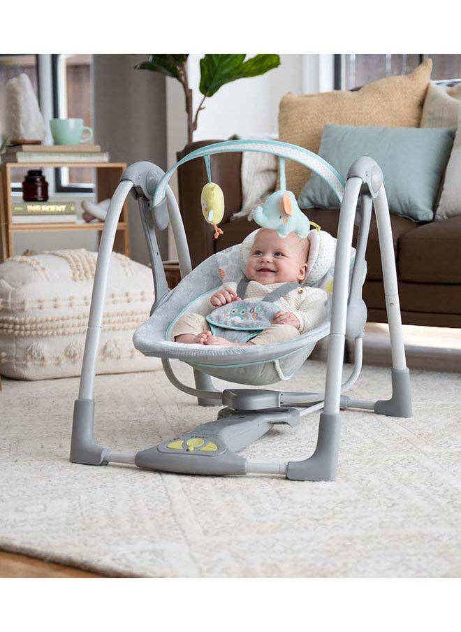 ingenuity - Swing N Go Portable Swing - Hugs And Hoots - Image 1