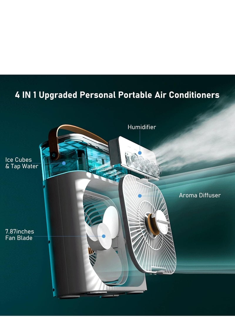 DENX Portable air conditioner fan, electric fan, night lighting, water spray, fun 3 in 1, air moisture for the house - Image 3