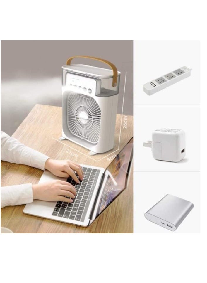 DENX Portable air conditioner fan, electric fan, night lighting, water spray, fun 3 in 1, air moisture for the house - Image 5