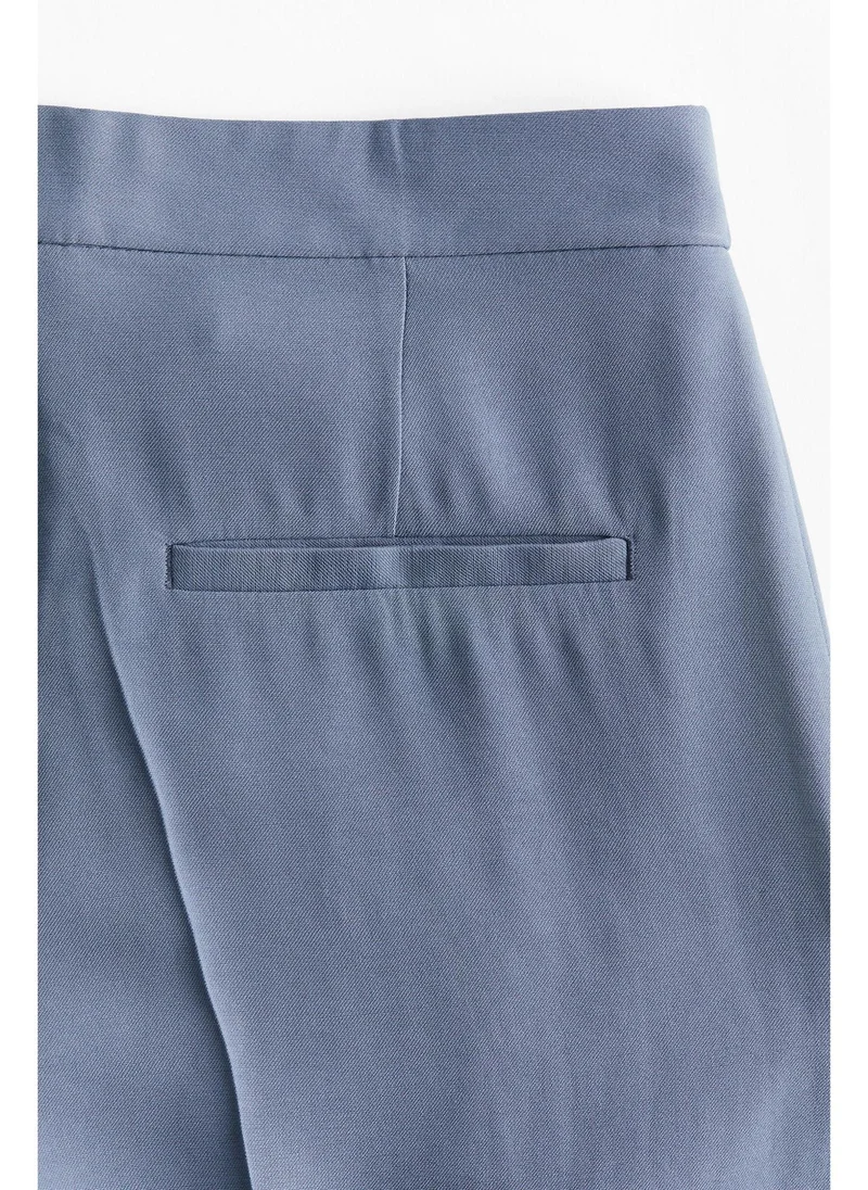 H&M Dusty blue Wide twill trousers for Women | Best Price UAE