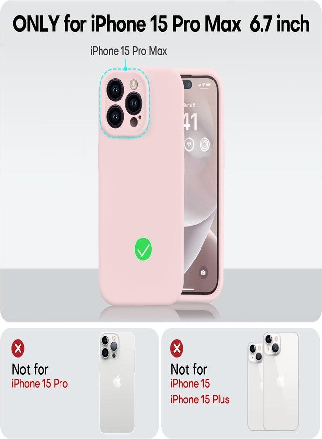 Vooii جراب Vooii متوافق مع iPhone 15 Pro Max، مصنوع من سيليكون فاخر مُحسّن، [حماية للكاميرا] [بطانة داخلية ناعمة من الألياف الدقيقة المقاومة للخدش] جراب مقاوم للصدمات لهاتف iPhone 15 Pro Max مقاس 6.7 بوصة - وردي فاقع - Image 5