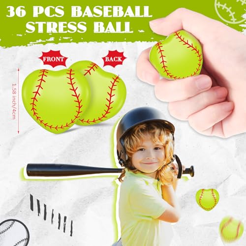 Poen 36 Pcs Valentines Day Sports Stress Balls Gifts Heart Shaped Sports Squeeze Foam Balls Stress Relief Toys Party Favors for Teens Adults Student School Prizes Gift Bag FillersSoftball - Image 5