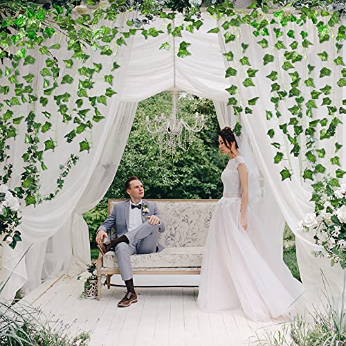 JPSOR 24pcs Fake Leaves Artificial Ivy Garland Greenery Vines for Bedroom Decor Aesthetic Silk Ivy Vines for Room Wall Home Decoration - Image 3
