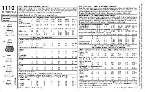 Simplicity 1110 Learn to Sew Tiered Skirt Sewing Pattern for Women, Sizes XXS-XXL - Image 2