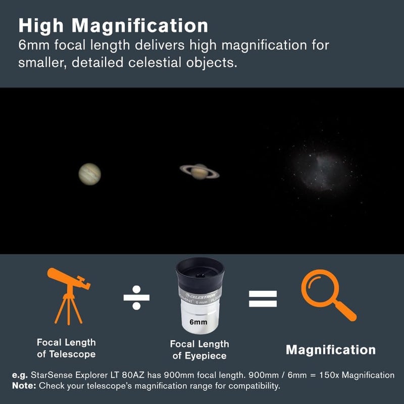 سلسترون عدسة مجهر Celestron 93317 من سلسلة Omni، قطر 1.25 بوصة (6 مم) - Image 3
