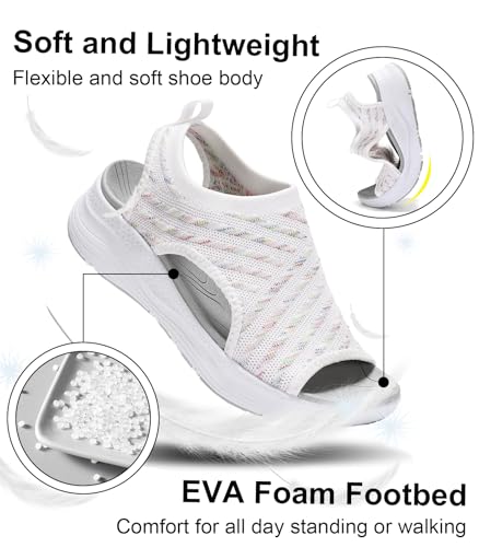 GoodValue Womens Comfortable Orthopedic Sandals Arch Support Ladies Walking Sport Athletic Sandals Open Toe Slip On Plantar Fasciitis Platform Dress Sandal 2 Inches Heel - Image 3