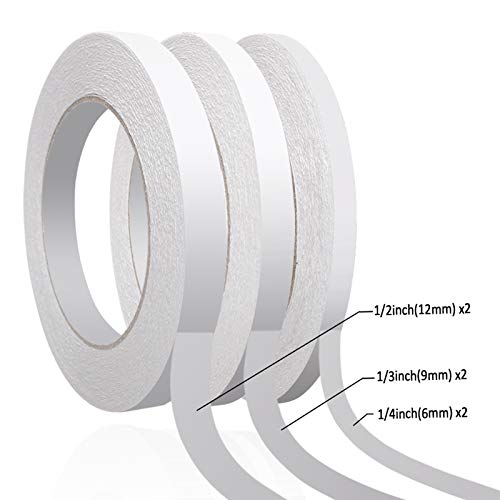 Aniann 236 Yards Double Sided Tape for Crafts, 6 Rolls Two Sided Tapes for Arts, Scrapbooking, Card Making, Gift Wrapping, DIY, Office & Home Supplies (1/4", 1/3", 1/2") - Image 4