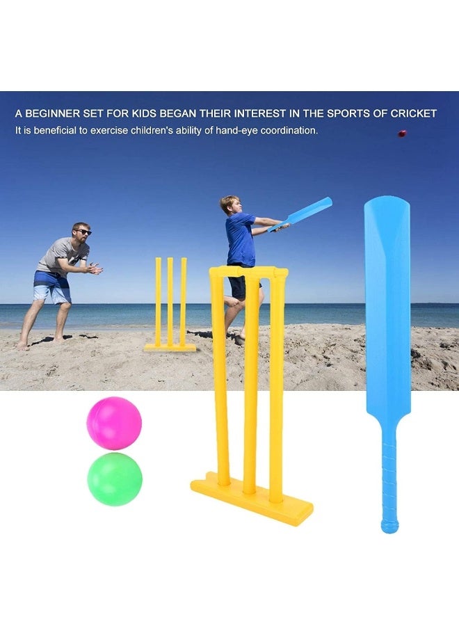 GOTOTOP Kids Cricket Set, Cricket Set for Children Cricket Bat and Ball Beach Wicket Stand 1 Bat 2 Balls and 1 Batting Board - Image 3