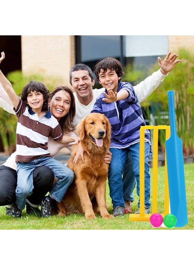 GOTOTOP Kids Cricket Set, Cricket Set for Children Cricket Bat and Ball Beach Wicket Stand 1 Bat 2 Balls and 1 Batting Board - Image 2