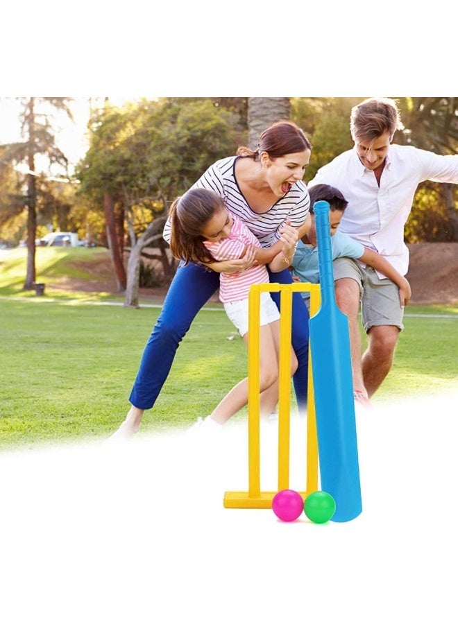 GOTOTOP Kids Cricket Set, Cricket Set for Children Cricket Bat and Ball Beach Wicket Stand 1 Bat 2 Balls and 1 Batting Board - Image 4
