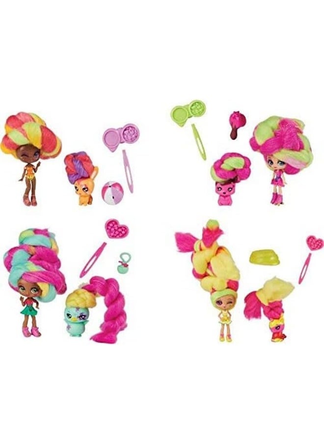 Candylocks - Candylocks 6056831 2-Pack, Lemon Lou Twist 7.5-cm Scented Collectible Doll and Pet with Accessories - Image 1