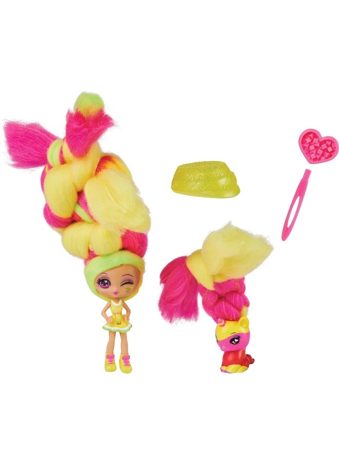 Candylocks - Candylocks 6056831 2-Pack, Lemon Lou Twist 7.5-cm Scented Collectible Doll and Pet with Accessories - Image 1