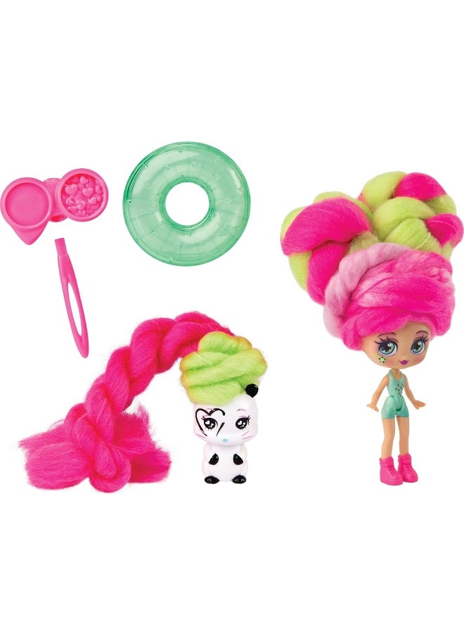 Candylocks - Candylocks 6056831 2-Pack, Lemon Lou Twist 7.5-cm Scented Collectible Doll and Pet with Accessories - Image 1