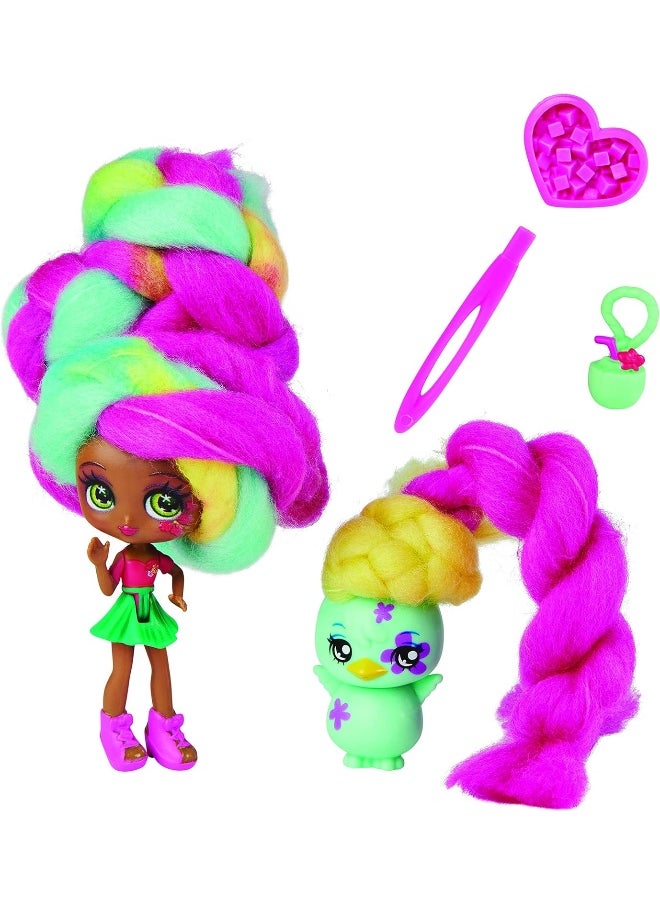 Candylocks - Candylocks 6056831 2-Pack, Lemon Lou Twist 7.5-cm Scented Collectible Doll and Pet with Accessories - Image 1