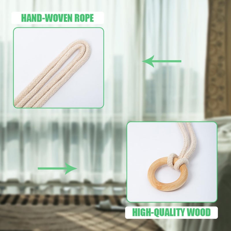 Wooden Curtain Accessories – Premium Imported Tiebacks for Drapes & Curtains, Decorative Holdbacks for Living Room, Bedroom, Dining Room & Office Décor (Two pieces) - Image 3