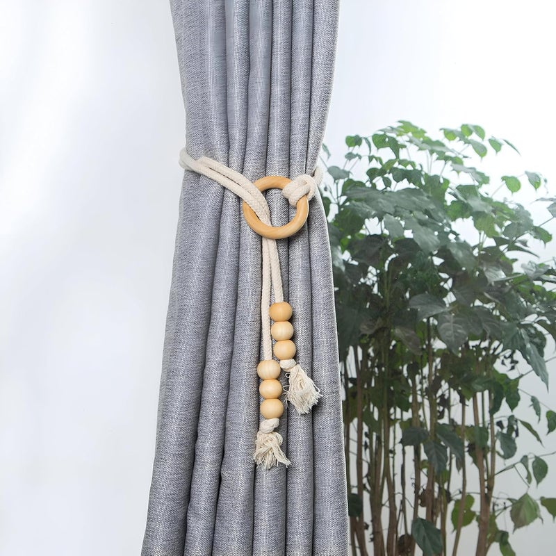 Wooden Curtain Accessories – Premium Imported Tiebacks for Drapes & Curtains, Decorative Holdbacks for Living Room, Bedroom, Dining Room & Office Décor (Two pieces) - Image 1