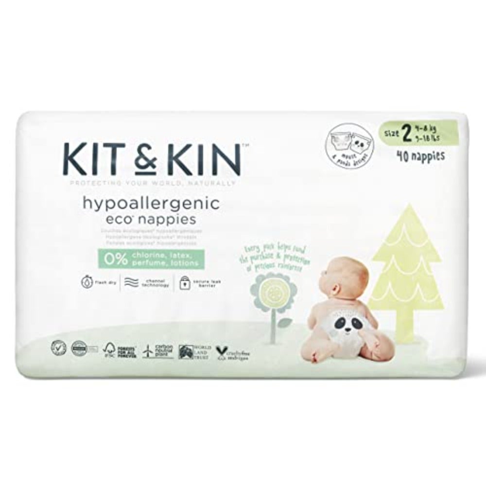 Taped Baby Diapers Size 2, 5-8Kg Flash Dry with Superior Leak Protection Ultimate Hypoallergenic for Skin Protection Eco-Friendly Baby Nappies Vegan and Chlorine-Free 38 Counts