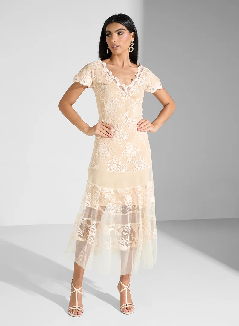 Golden Apple Midi Dress