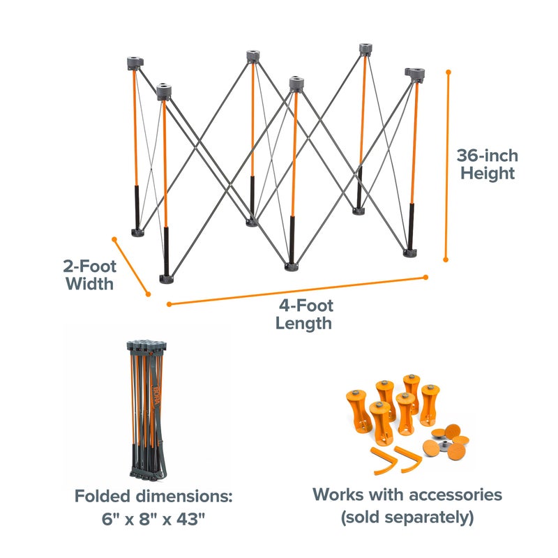 BORA Centipede Folding Work Bench Table for Garage, Heavy Duty Collapsible Portable Workbench, 2x4 Ft Construction Table, 36 Inch Height, 2500 Lb Capacity Comes with Carry Strap CT6 - Image 2